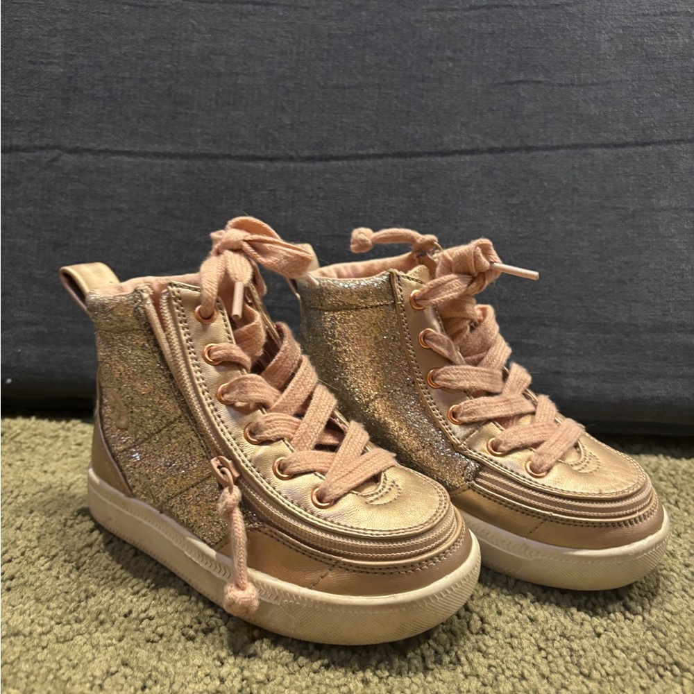 Billy Footwear zippered Kids Glitter High-Top Sneakers